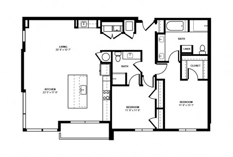 B2F_2 BD 2 Bath_1501sqft